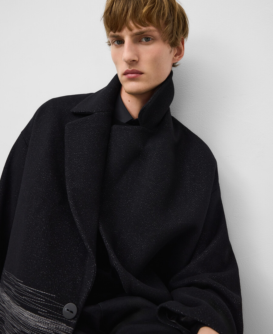 cappotto oversize sartoriale ricamato da uomo