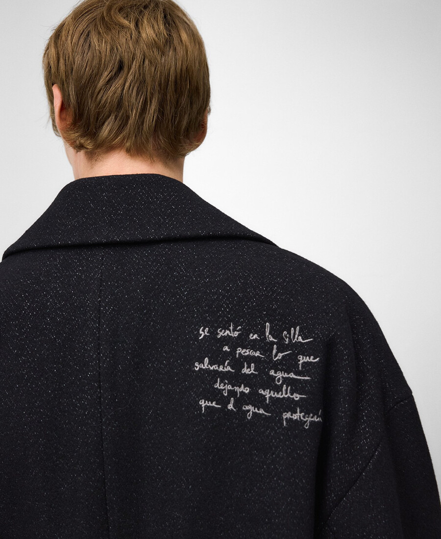 cappotto oversize sartoriale ricamato da uomo