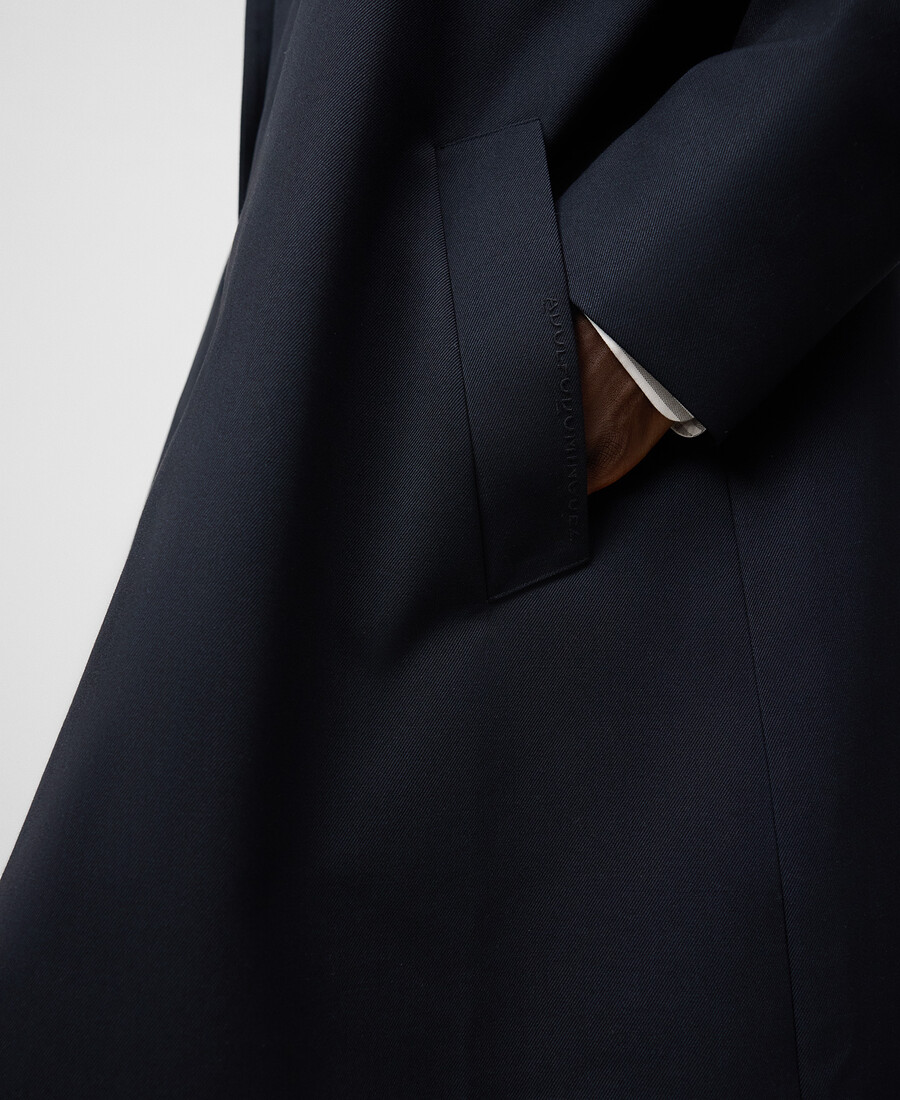 trench uomo dritto con collo alla francese