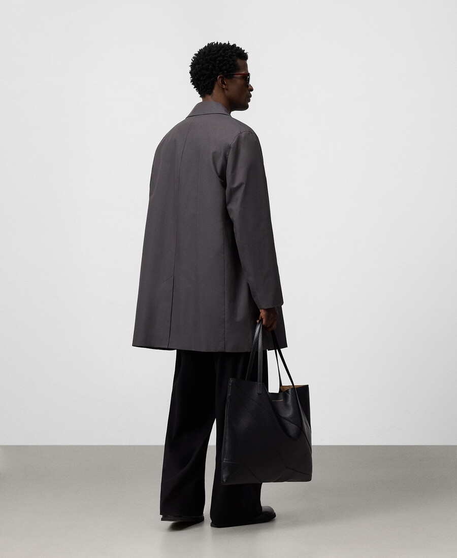 trench uomo con collo alla francese