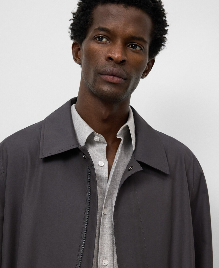 trench uomo con collo alla francese
