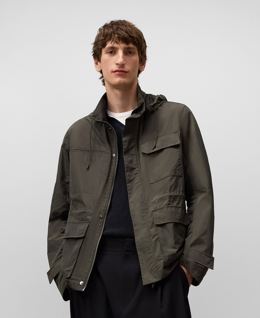 giacca sahariana in nylon da uomo