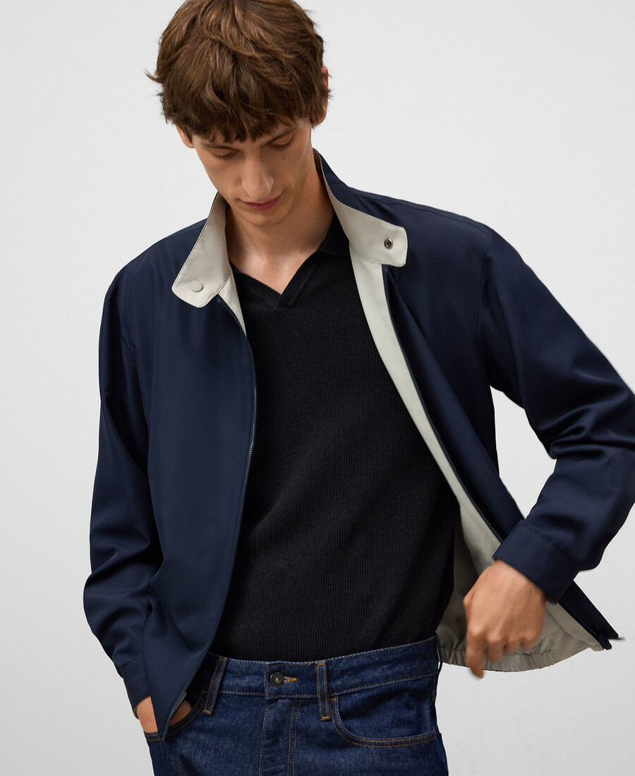 giubbotto reversibile in nylon da uomo