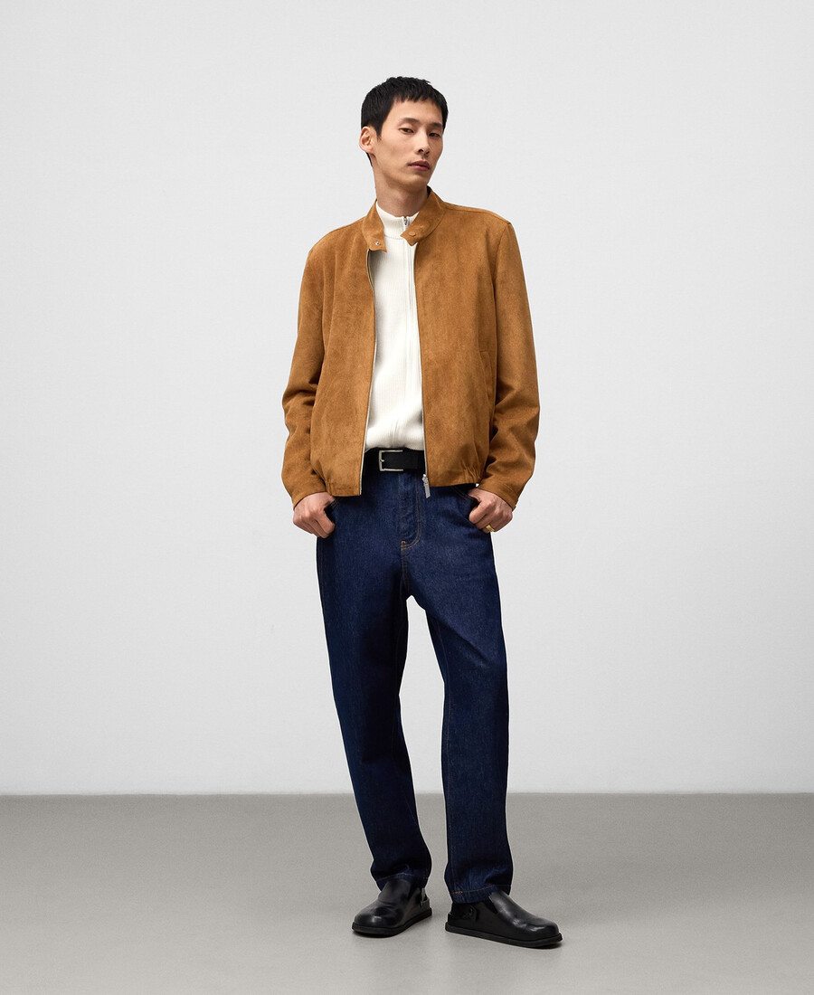 giacca reversibile effetto scamosciato uomo