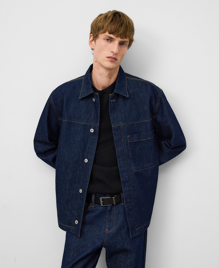 giacca in denim di cotone da uomo