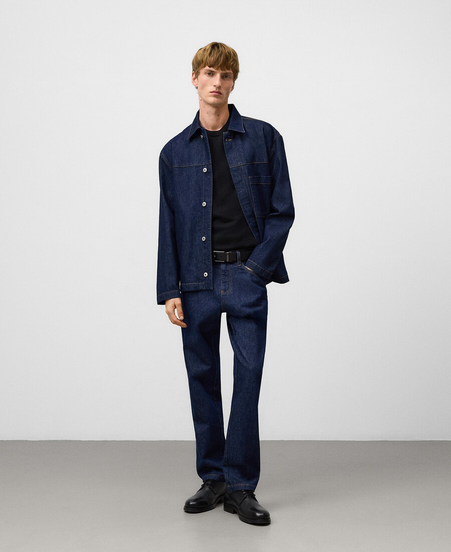giacca in denim di cotone da uomo