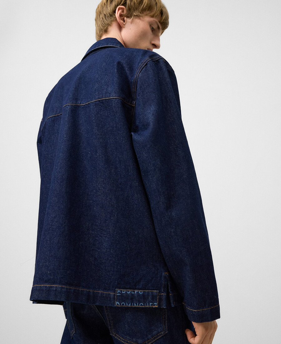 giacca in denim di cotone da uomo