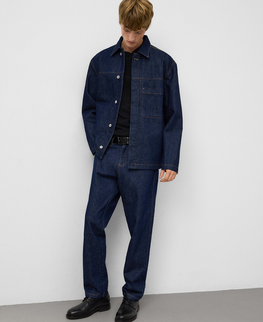 giacca in denim di cotone da uomo