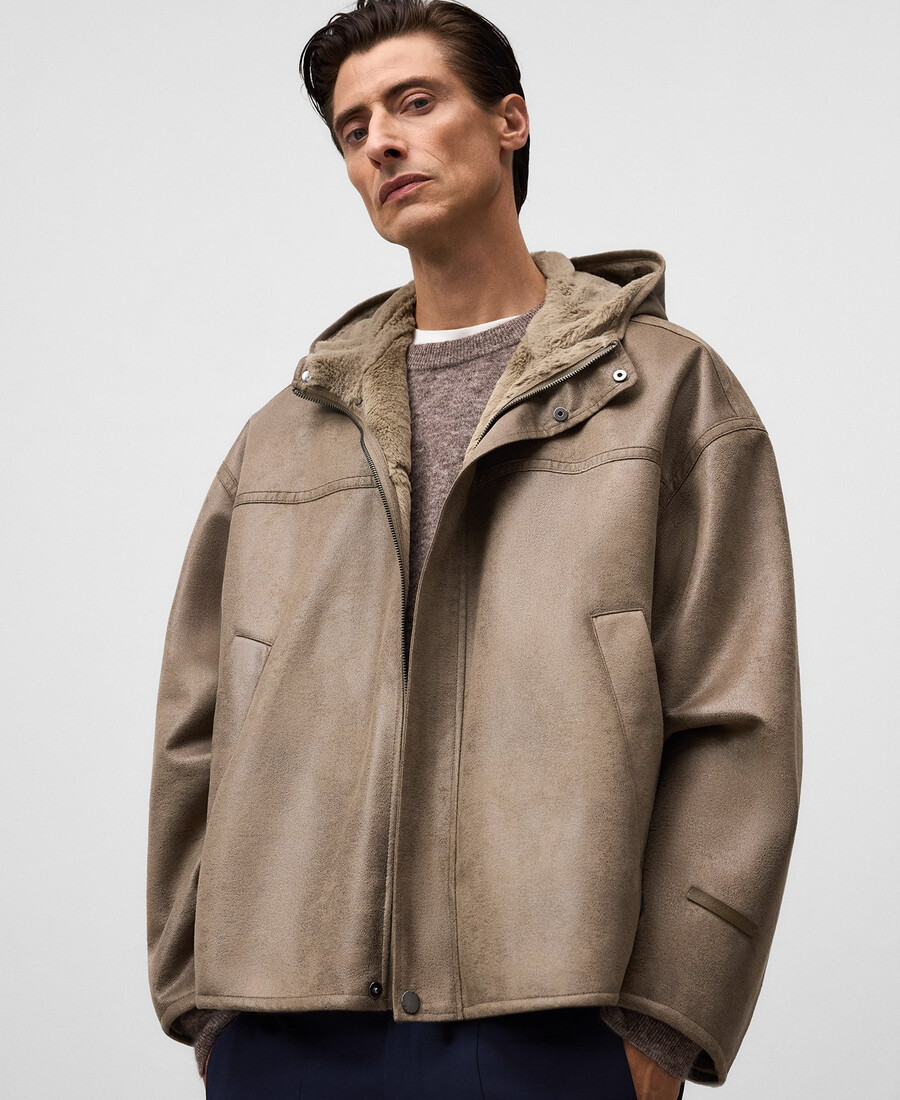 giacca oversize in pelle e non in pelle da uomo