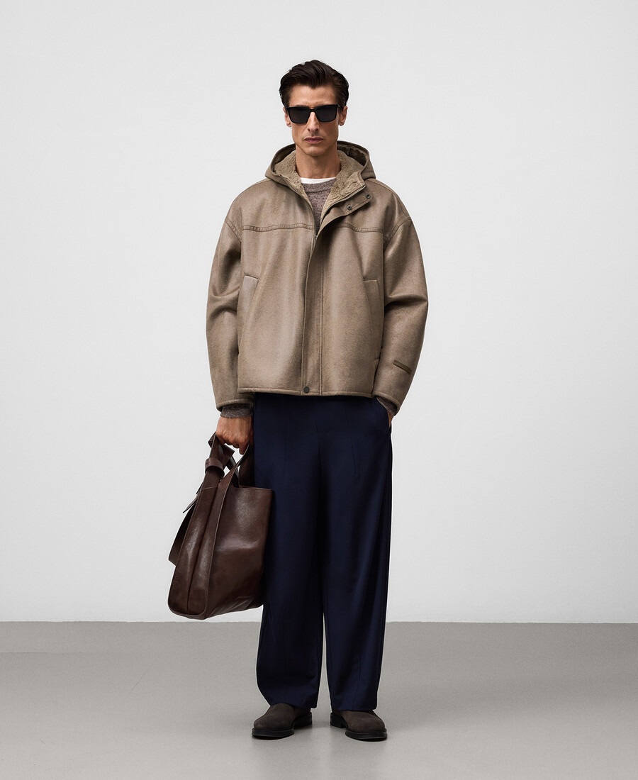 giacca oversize in pelle e non in pelle da uomo
