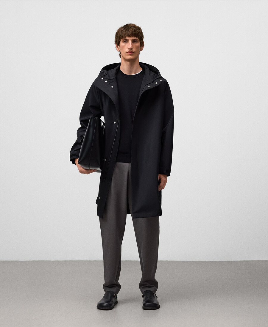 parka lungo con cappuccio da uomo