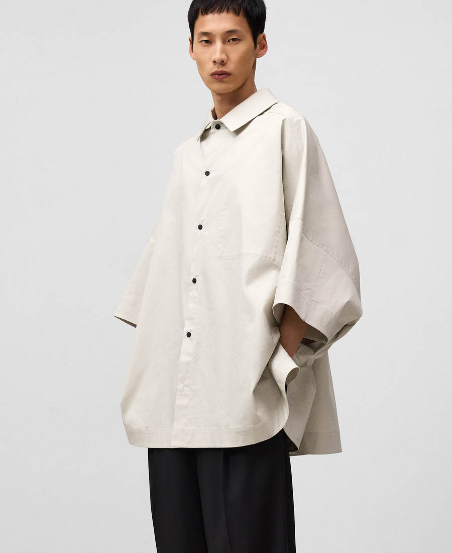 camicia uomo grigia oversize in cotone