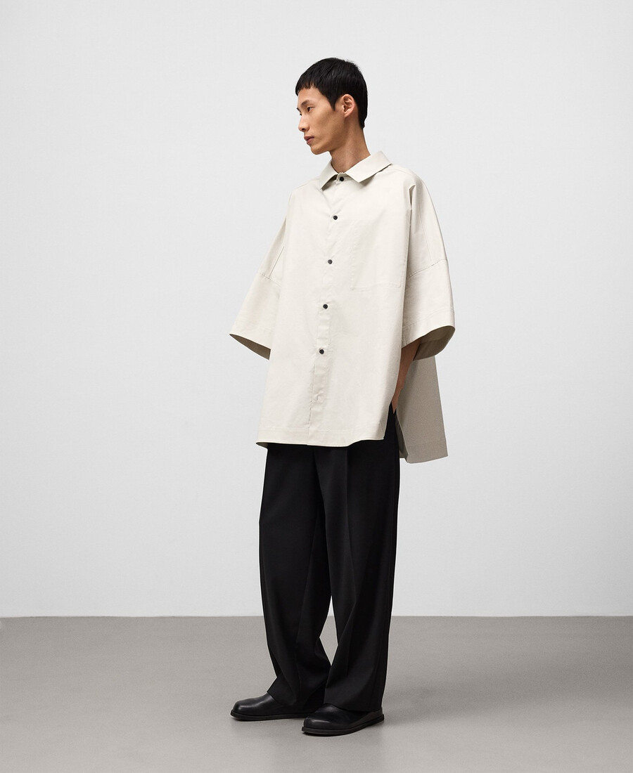 camicia uomo grigia oversize in cotone