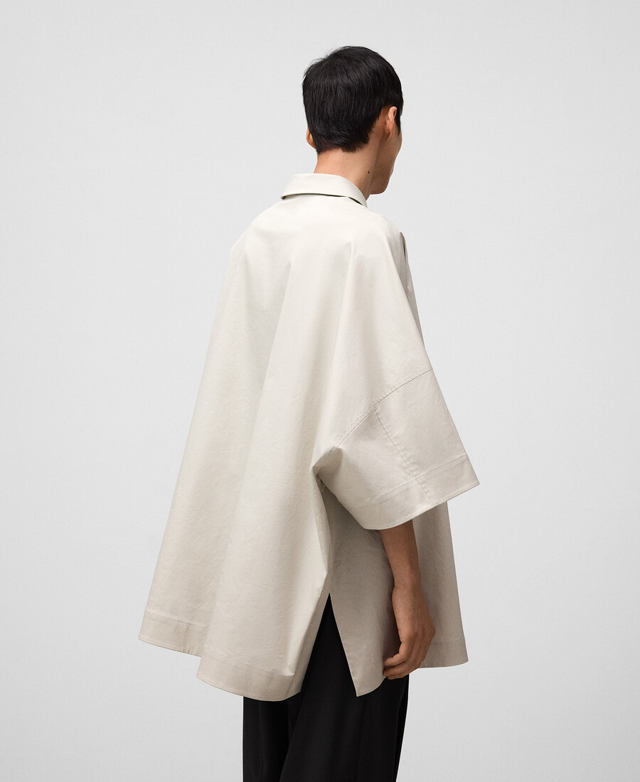 camicia uomo grigia oversize in cotone