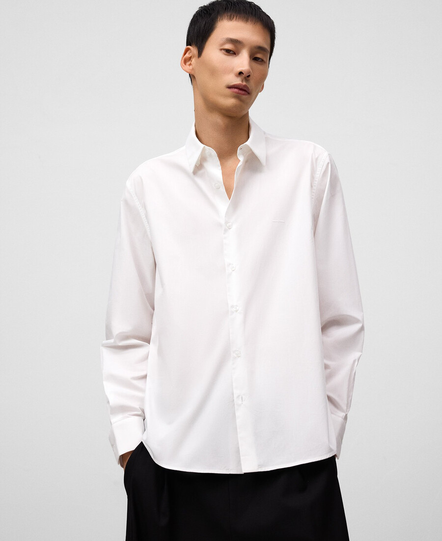 camicia da uomo con colletto alla francese vestibilità regolare