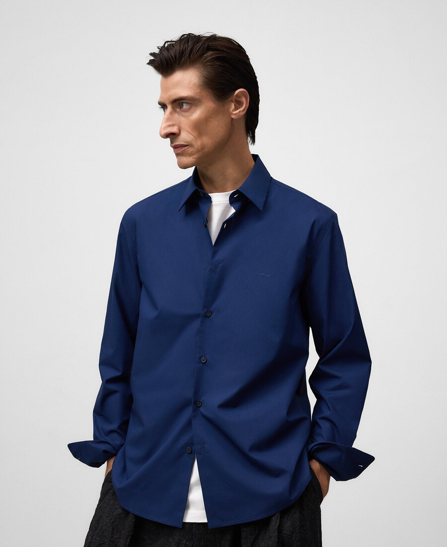 camicia da uomo con colletto alla francese vestibilità regolare