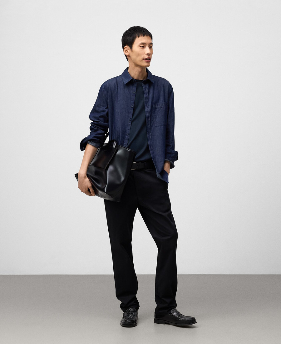camicia uomo regular fit in denim di cotone