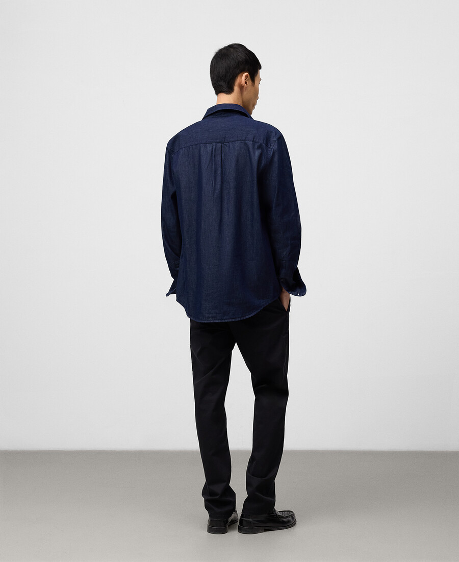 camicia uomo regular fit in denim di cotone