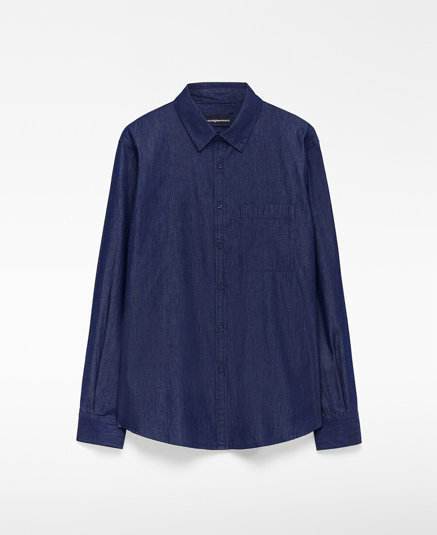 camicia uomo regular fit in denim di cotone