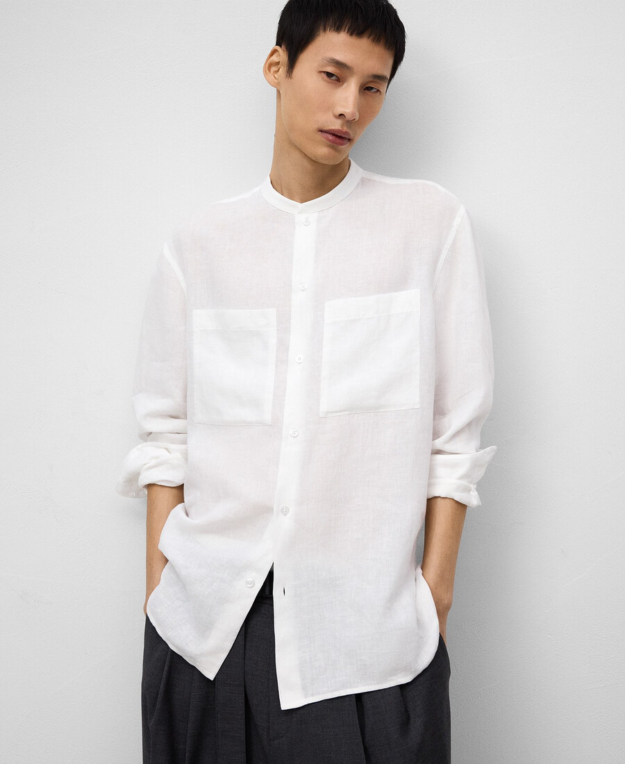 camicia europea in lino con tasche uomo