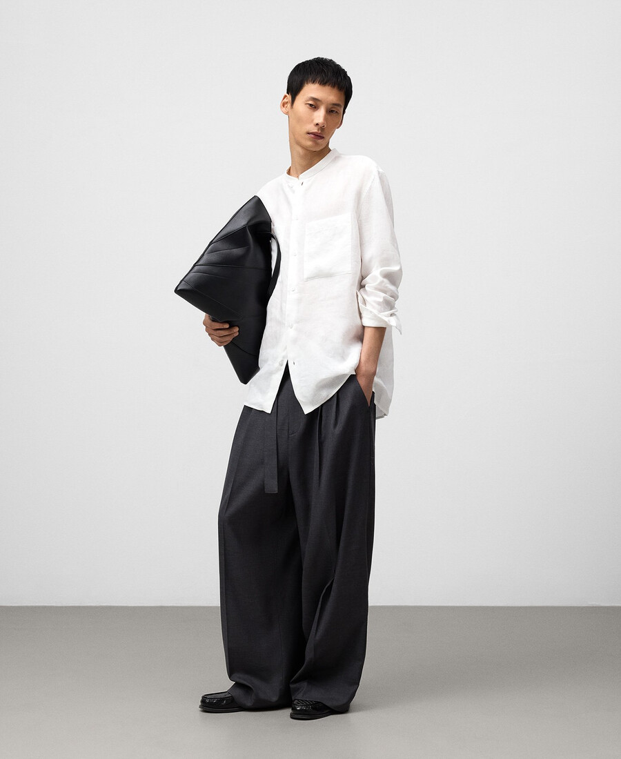 camicia europea in lino con tasche uomo