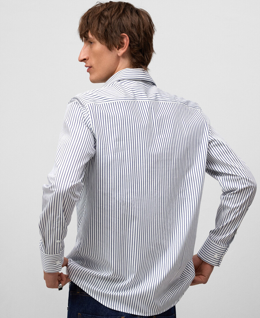 camicia a righe vestibilità regolare con taschino uomo