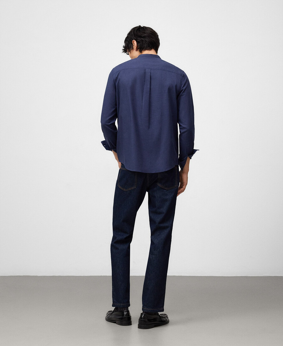 camicia uomo con colletto alla coreana vestibilità regolare