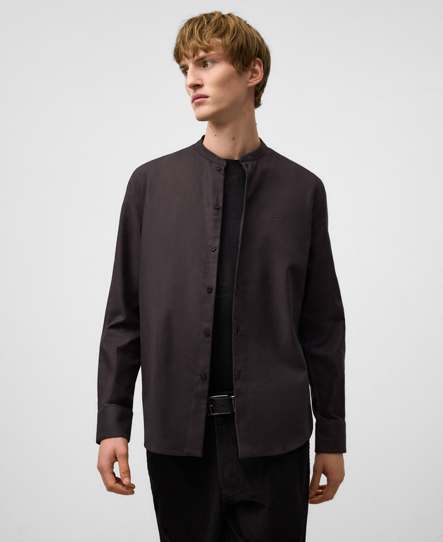 camicia uomo con colletto alla coreana vestibilità regolare