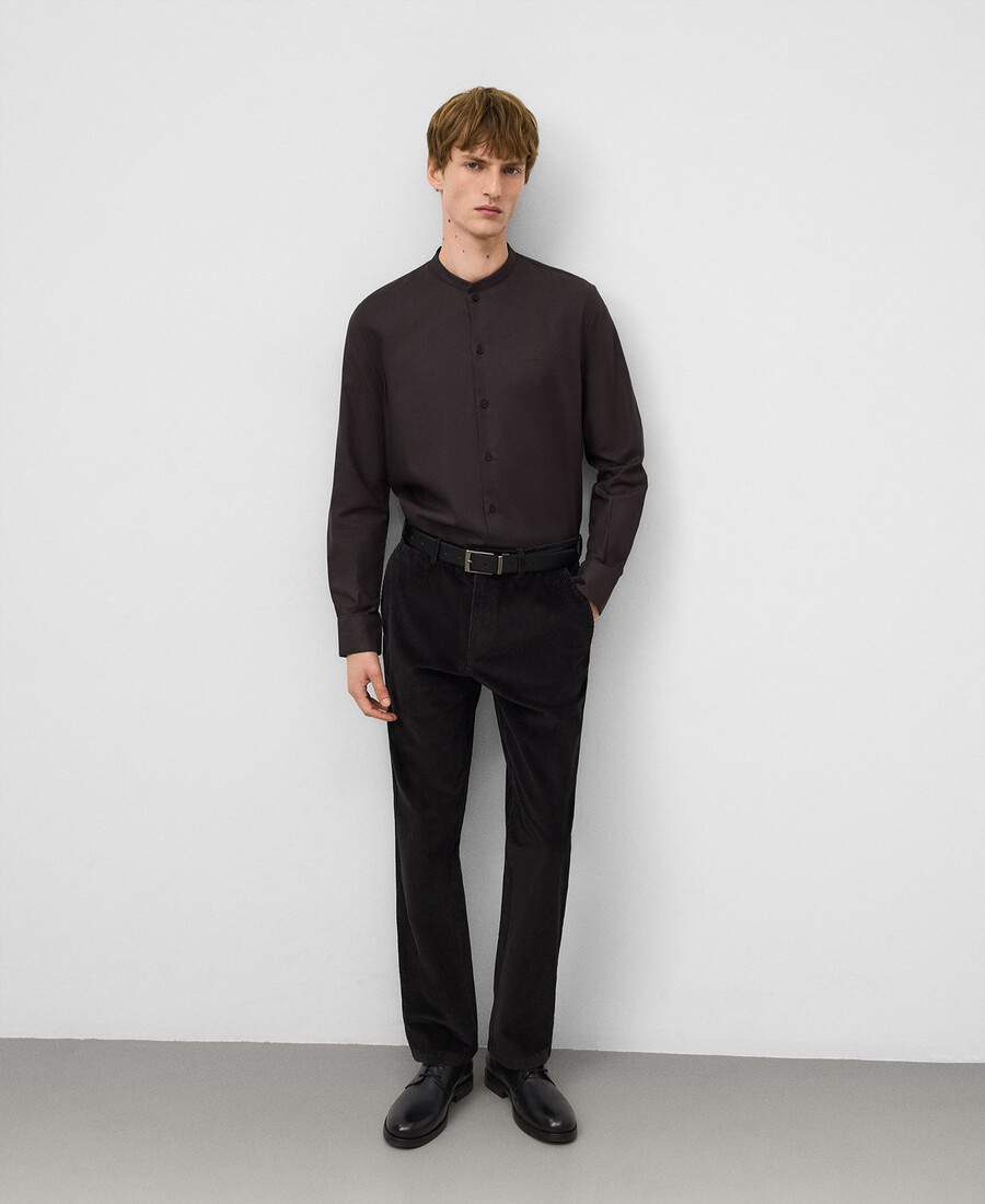 camicia uomo con colletto alla coreana vestibilità regolare