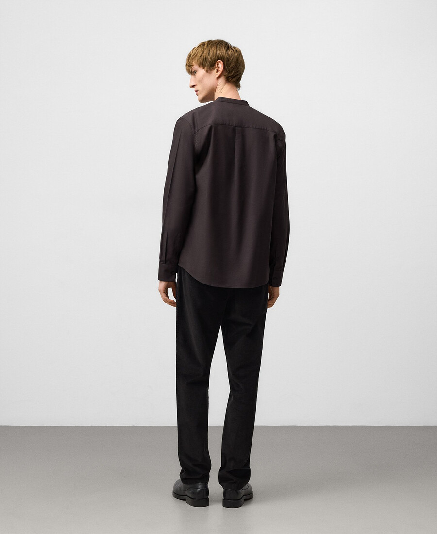 camicia uomo con colletto alla coreana vestibilità regolare