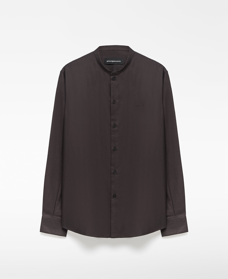 camicia uomo con colletto alla coreana vestibilità regolare