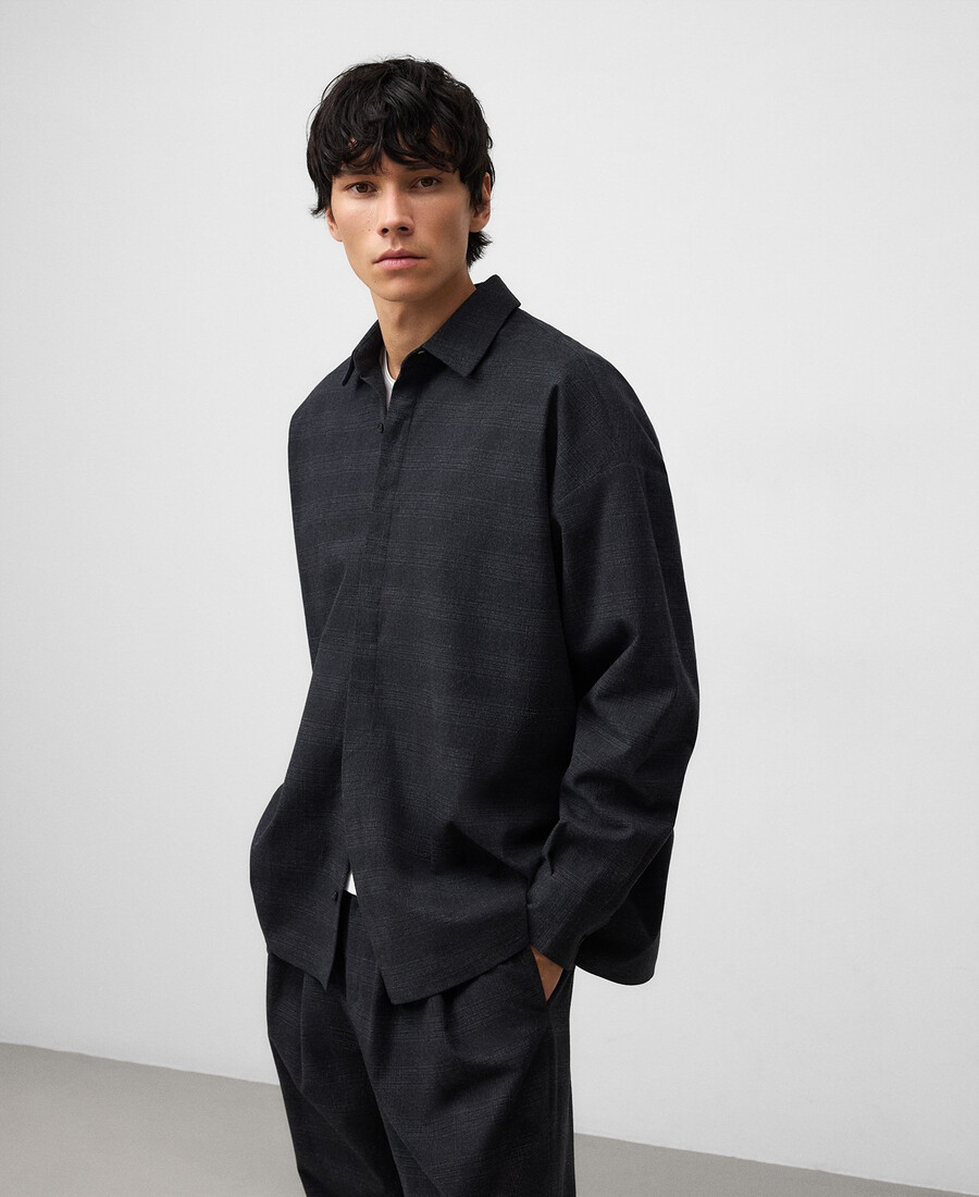 camicia a quadri oversize da uomo