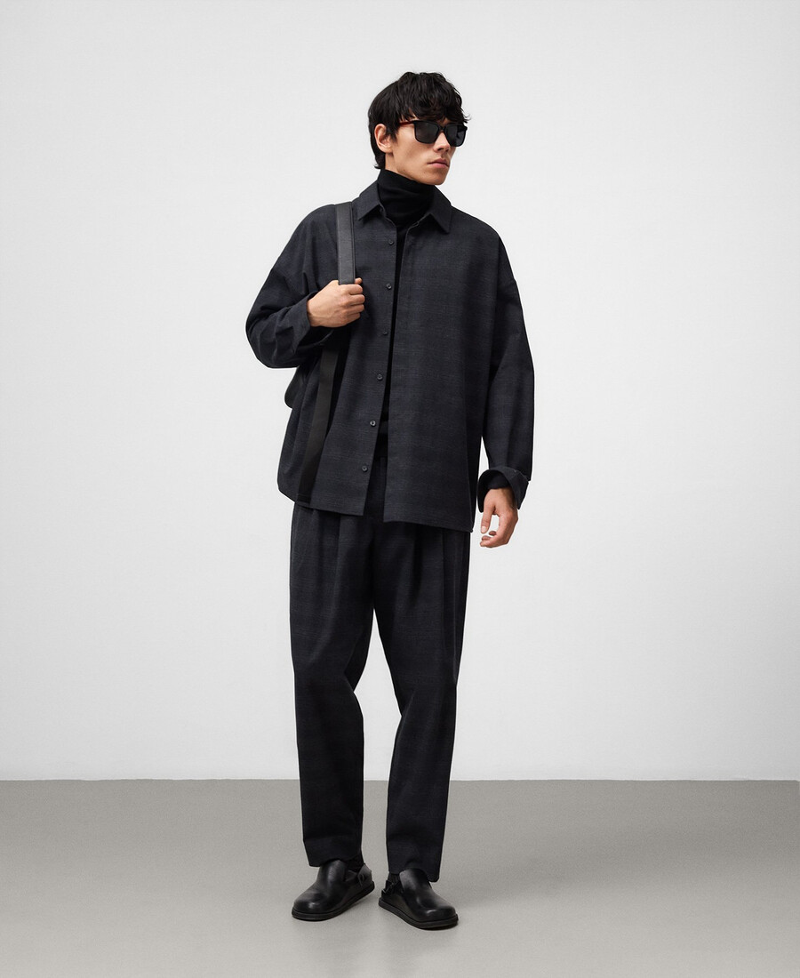 camicia a quadri oversize da uomo