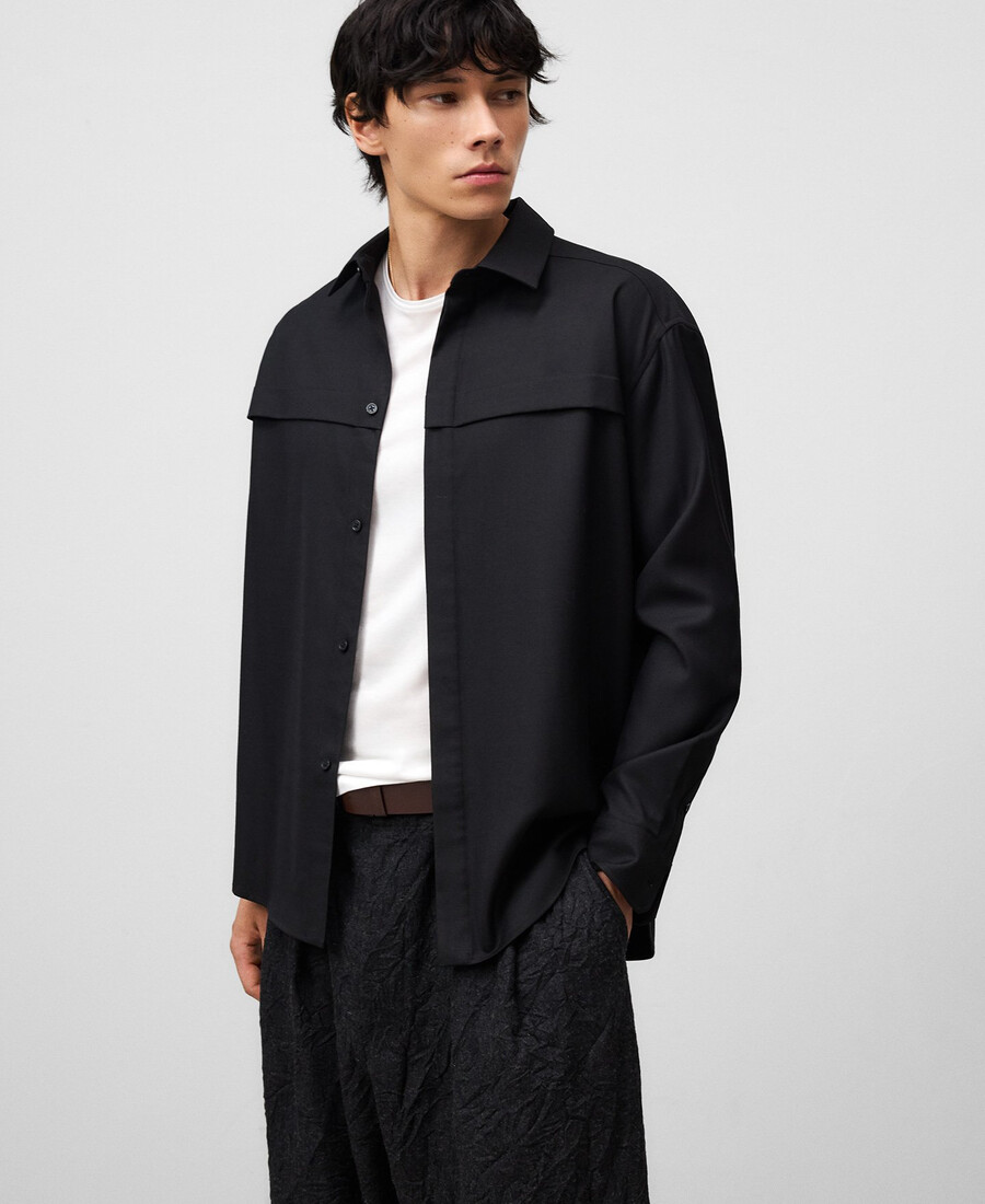 camicia con piega orizzontale uomo
