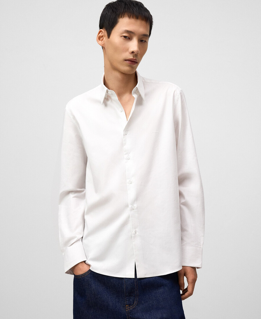 camicia uomo a micro-quadri vestibilità regolare