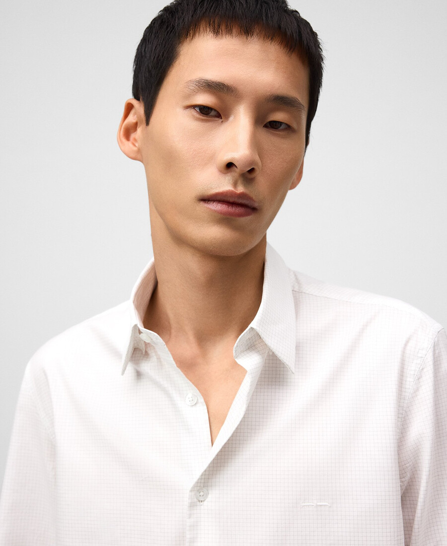 camicia uomo a micro-quadri vestibilità regolare