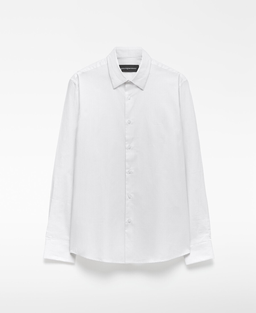 camicia uomo a micro-quadri vestibilità regolare