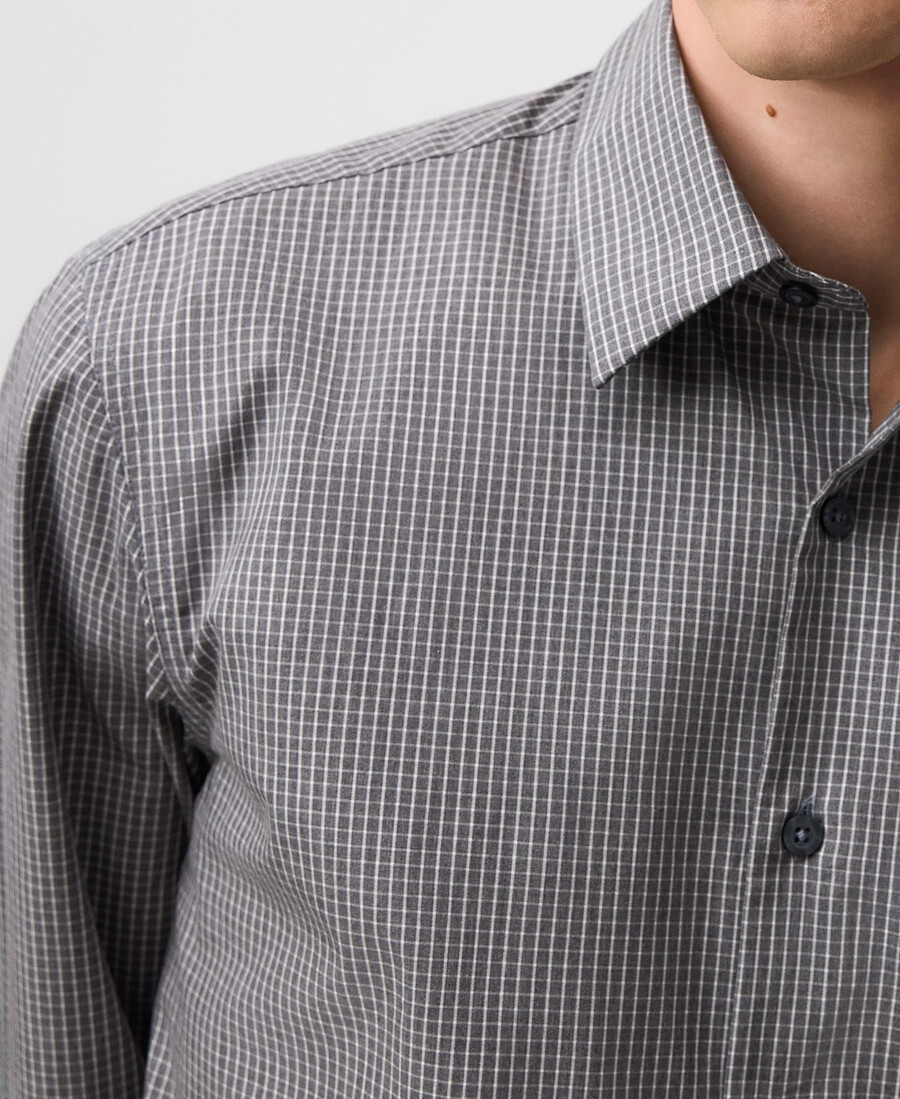 camicia a quadri grigia vestibilità regolare da uomo