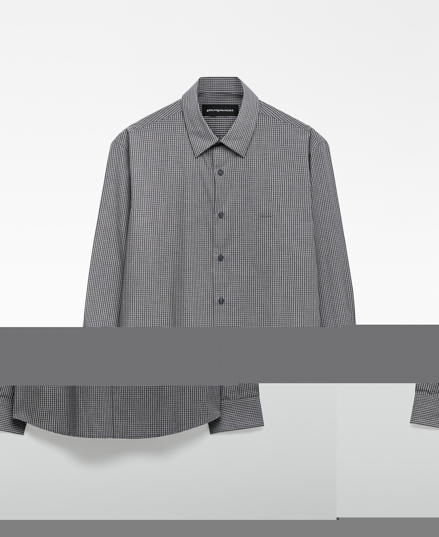 camicia a quadri grigia vestibilità regolare da uomo
