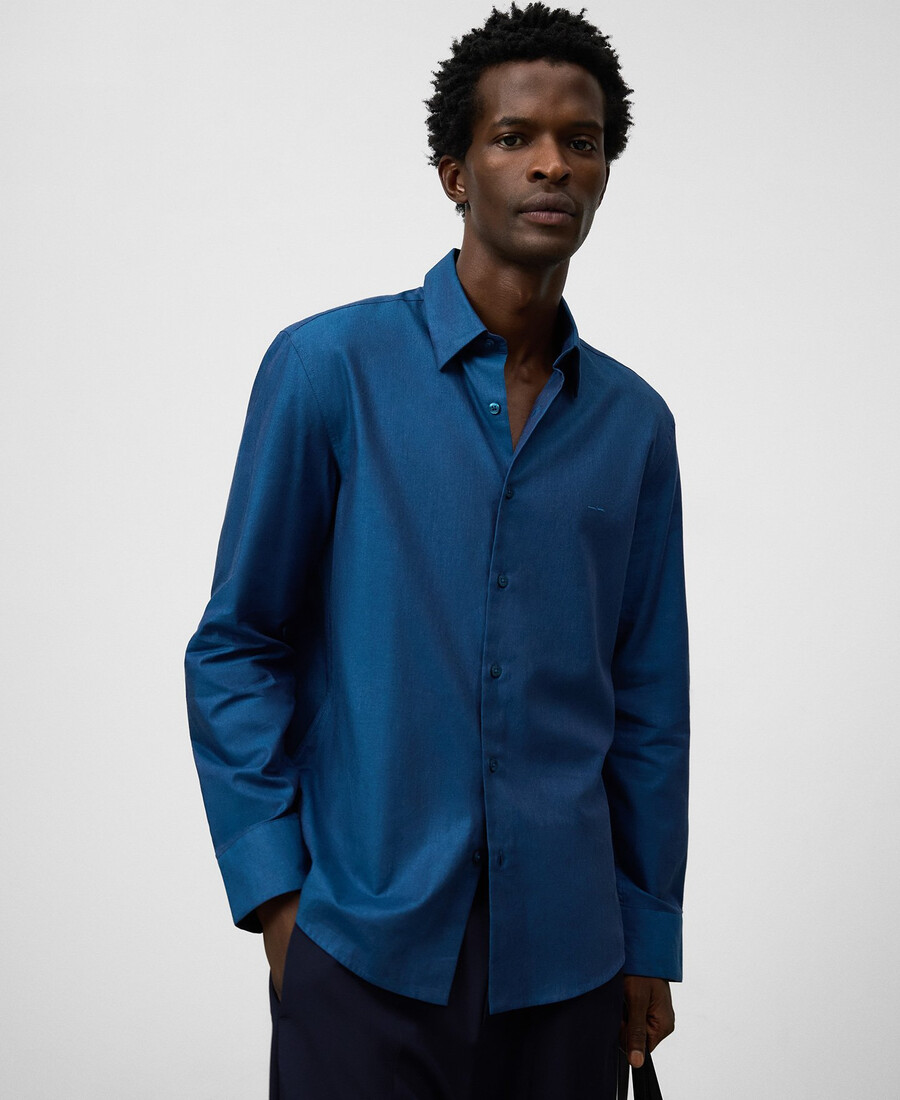 camicia da uomo con colletto alla francese vestibilità regolare