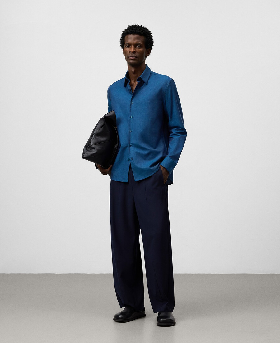 camicia da uomo con colletto alla francese vestibilità regolare