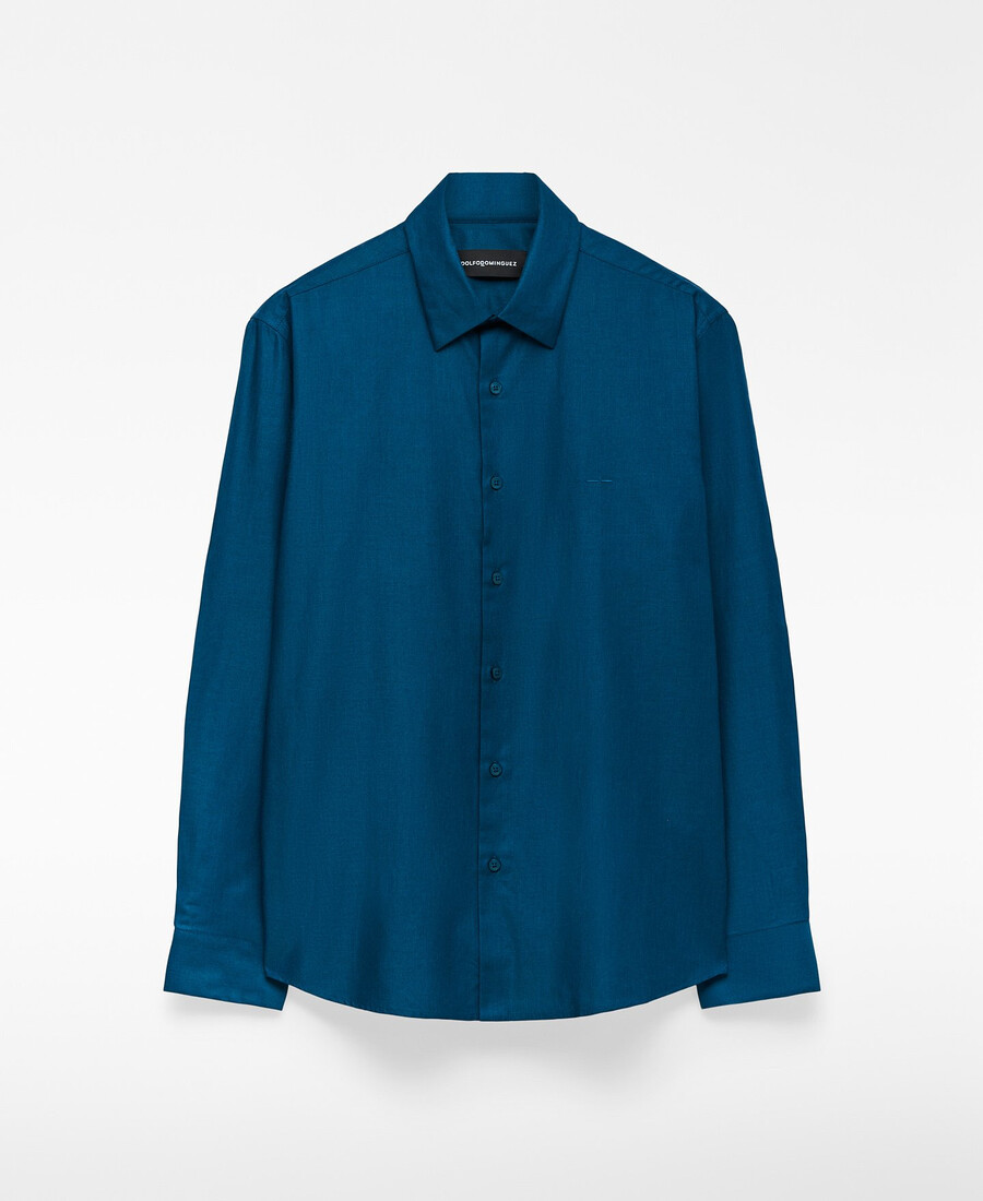 camicia da uomo con colletto alla francese vestibilità regolare