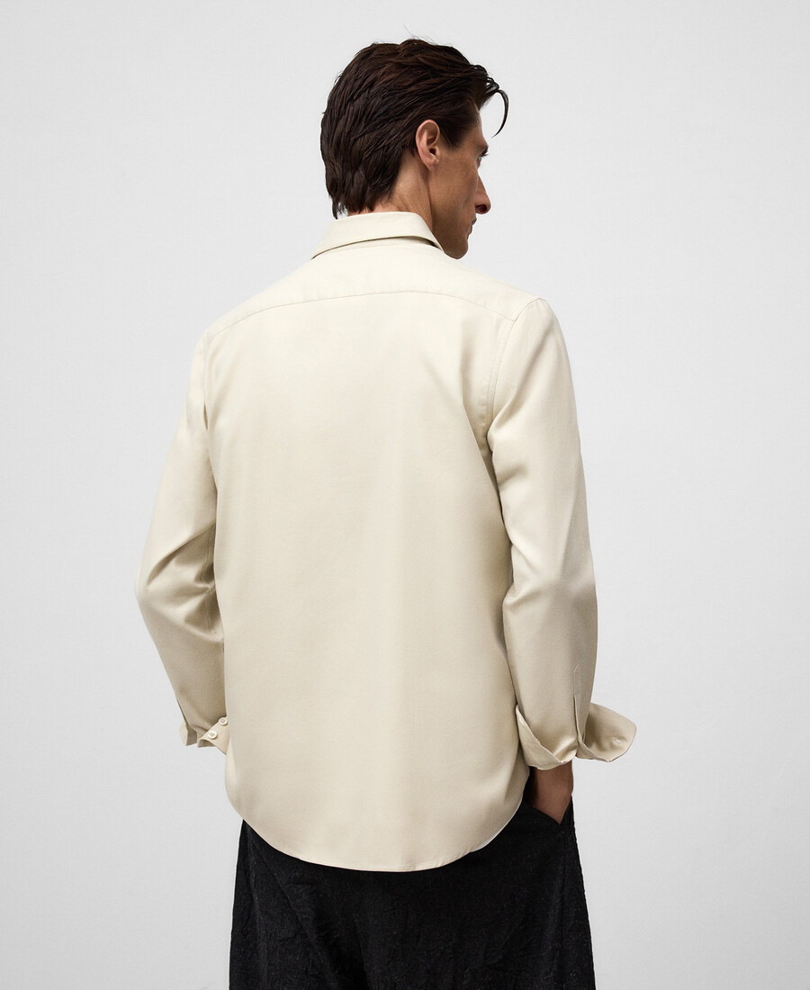 camicia da uomo in cotone biologico con collo alla francese