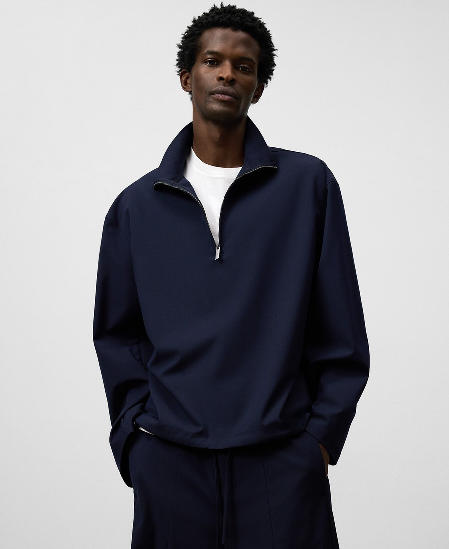 camicia da uomo con zip vestibilità comoda