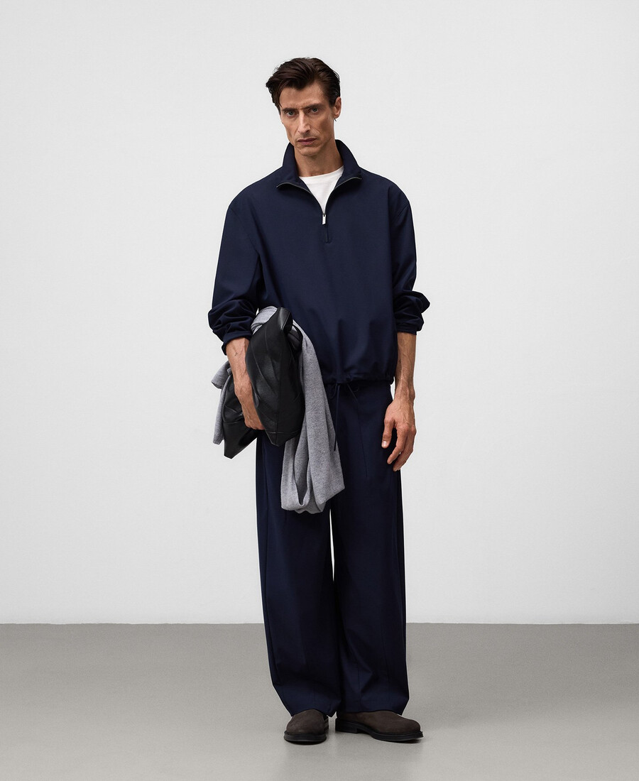 camicia da uomo con zip vestibilità comoda