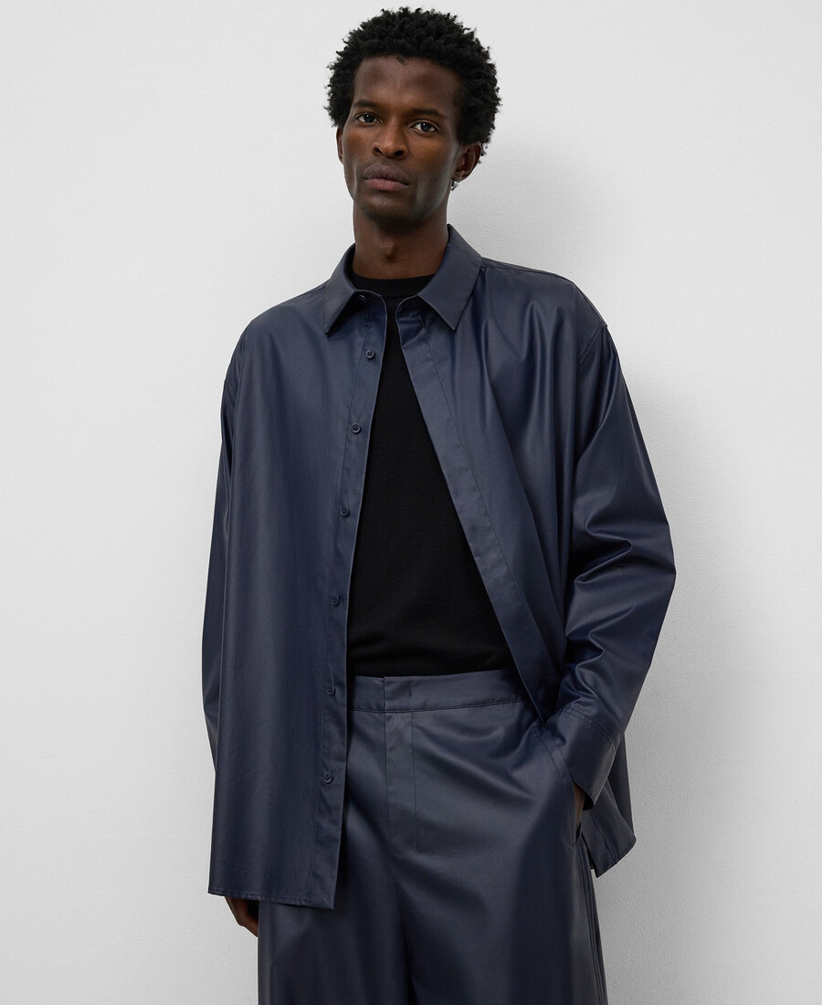 camicia oversize blu navy da uomo