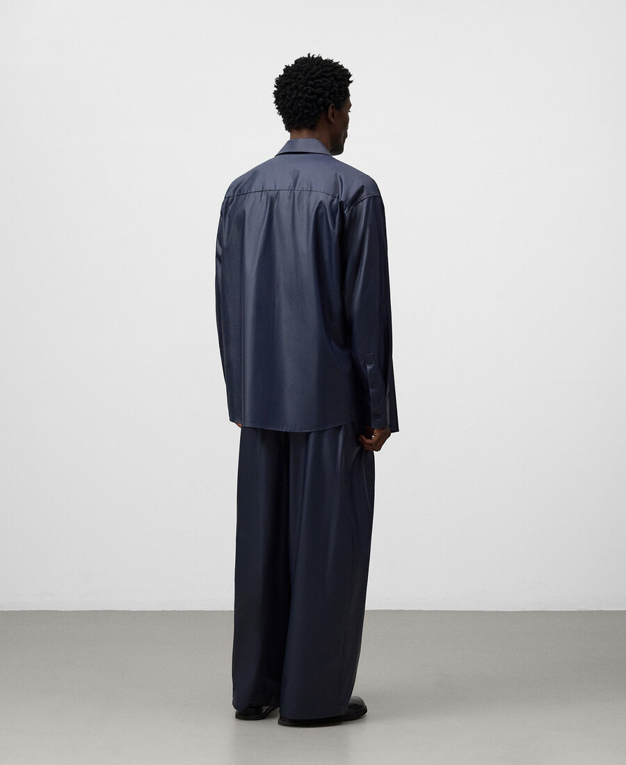 camicia oversize blu navy da uomo