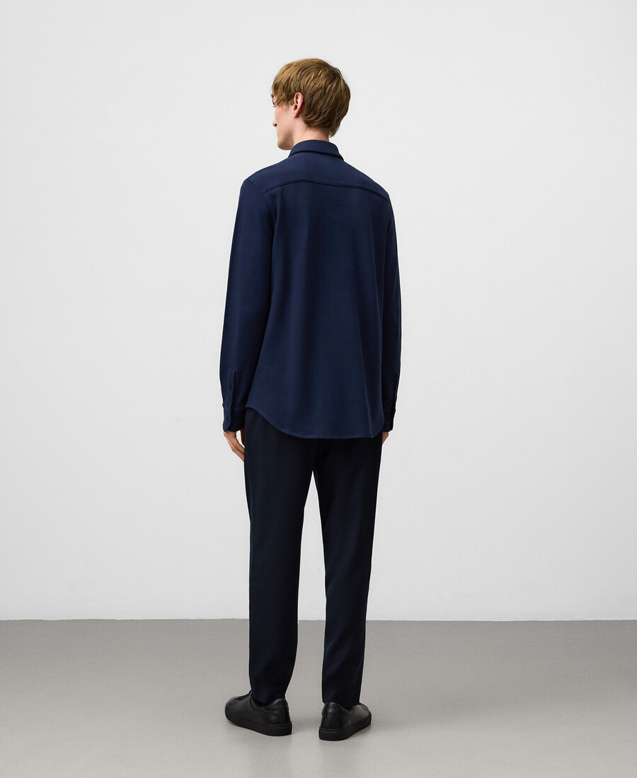 camicia da uomo in cotone biologico con collo alla francese