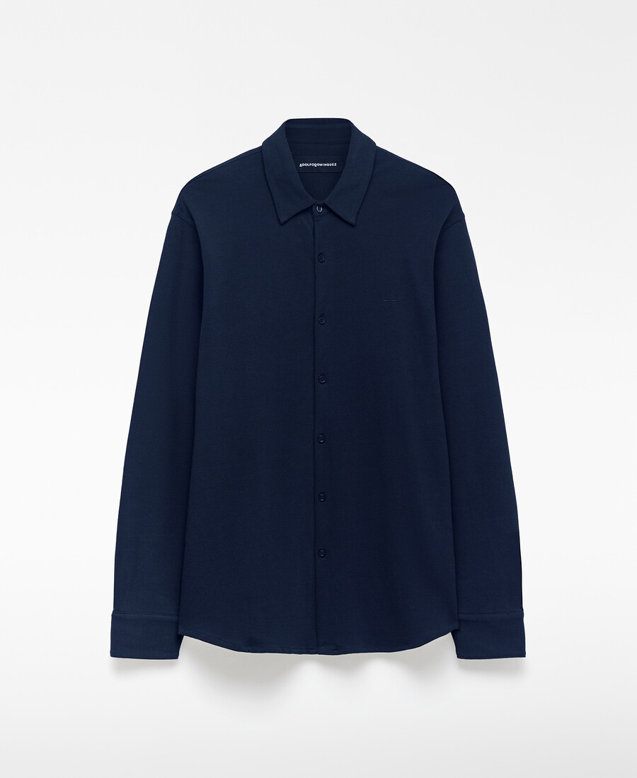 camicia da uomo in cotone biologico con collo alla francese