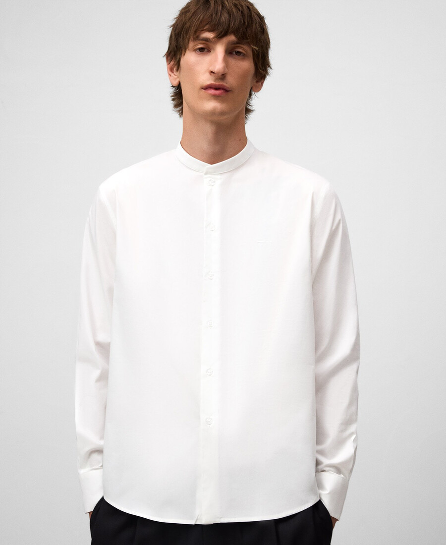 camicia uomo con colletto alla coreana vestibilità regolare